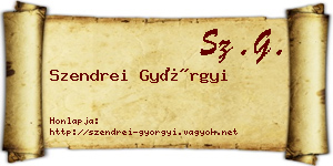 Szendrei Györgyi névjegykártya